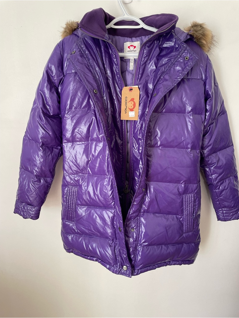 APPAMAN down puffer jacket in lavender sparkle size 14